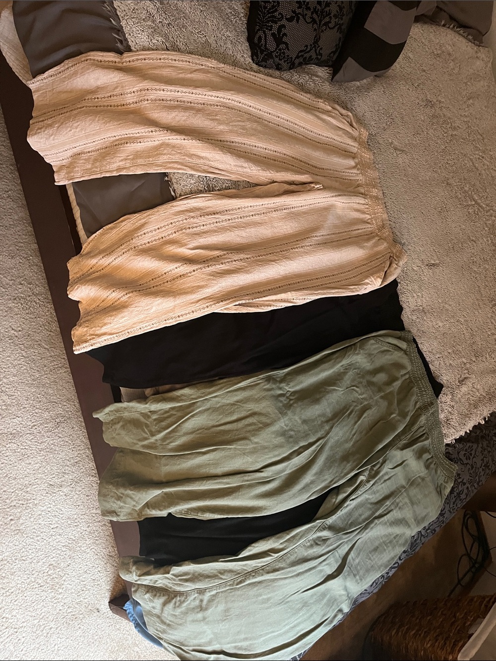 Briggs New York Olive Green Wide-Leg Linen-Blend Pants 3 for $20! Barely worn!